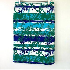 Talbots pencil skirt, midi length in a stretch cotton, floral print, lined